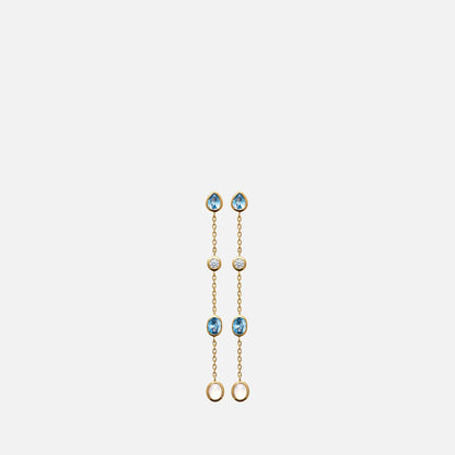 MKF Collection by Mia K. - Celeste Multi-Stone Linear Drop Earrings