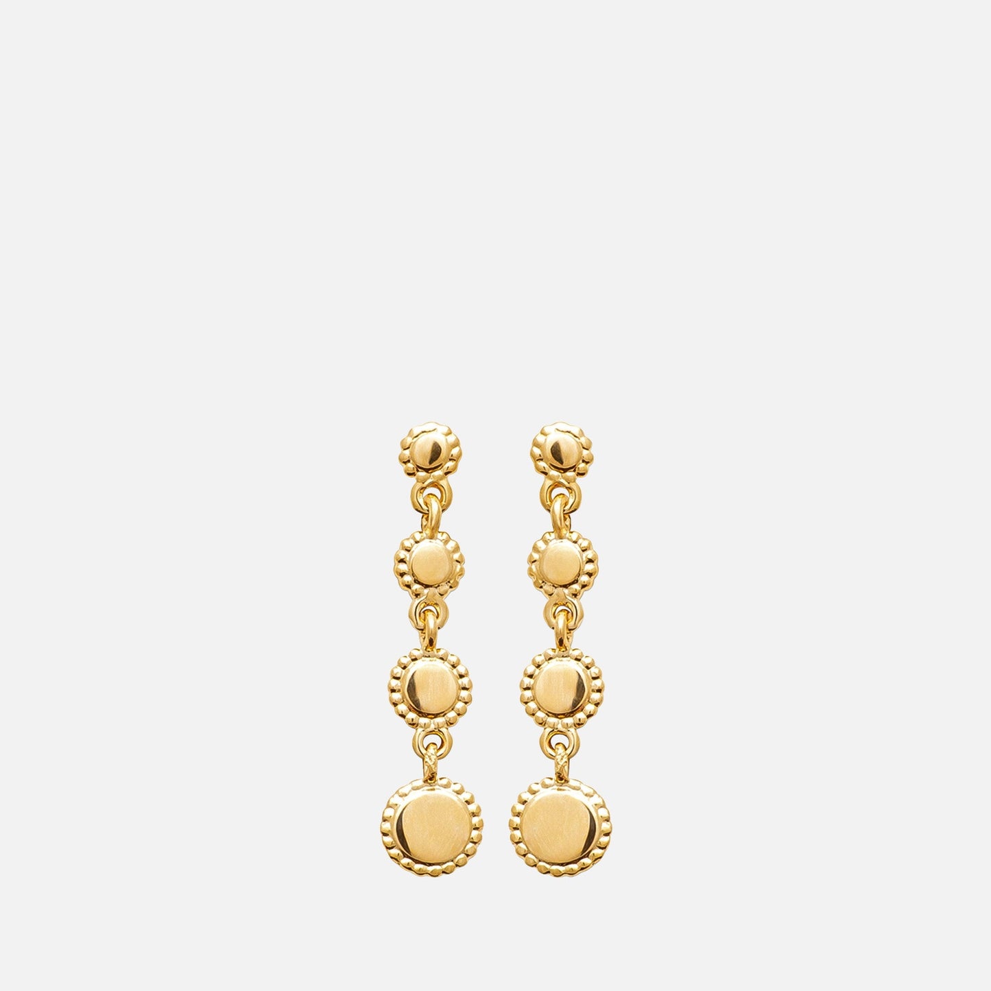 MKF Collection by Mia K. - Juno Beaded Disc Drop Earrings