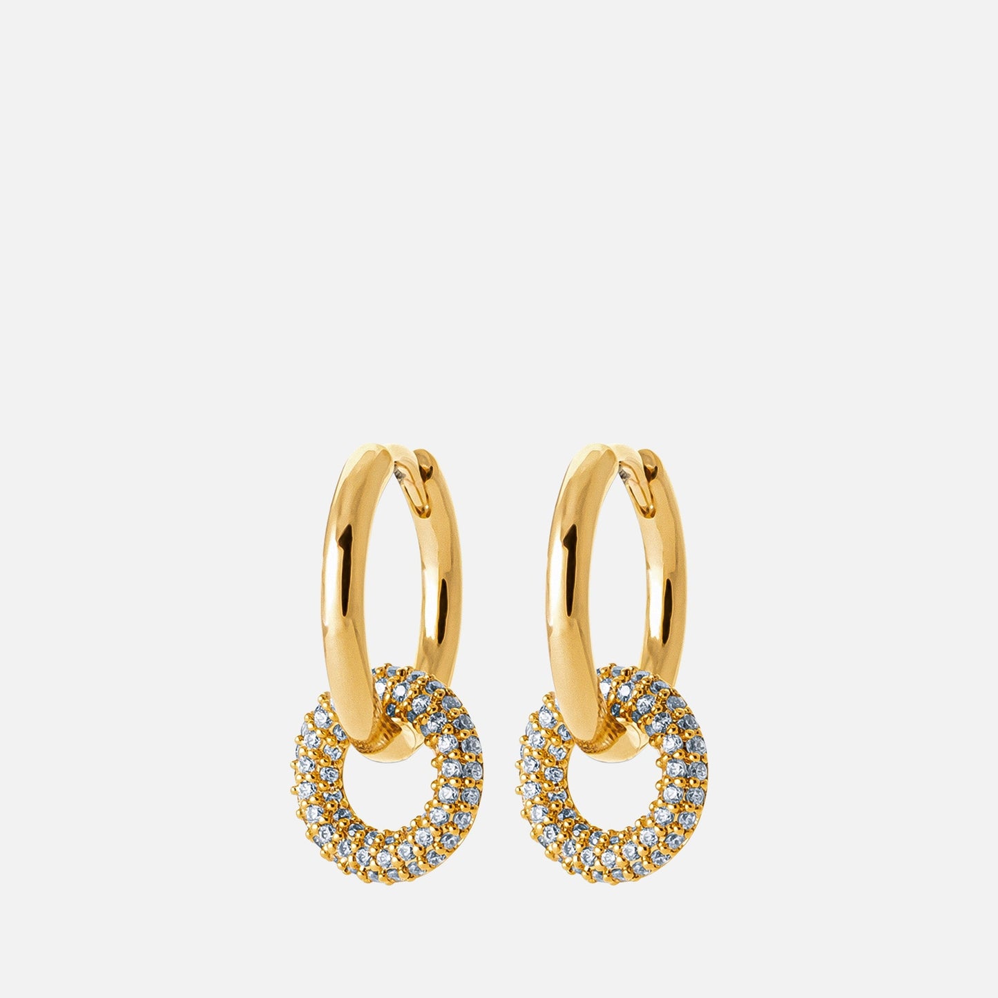 MKF Collection by Mia K. - Aura Pave Hoop Earrings