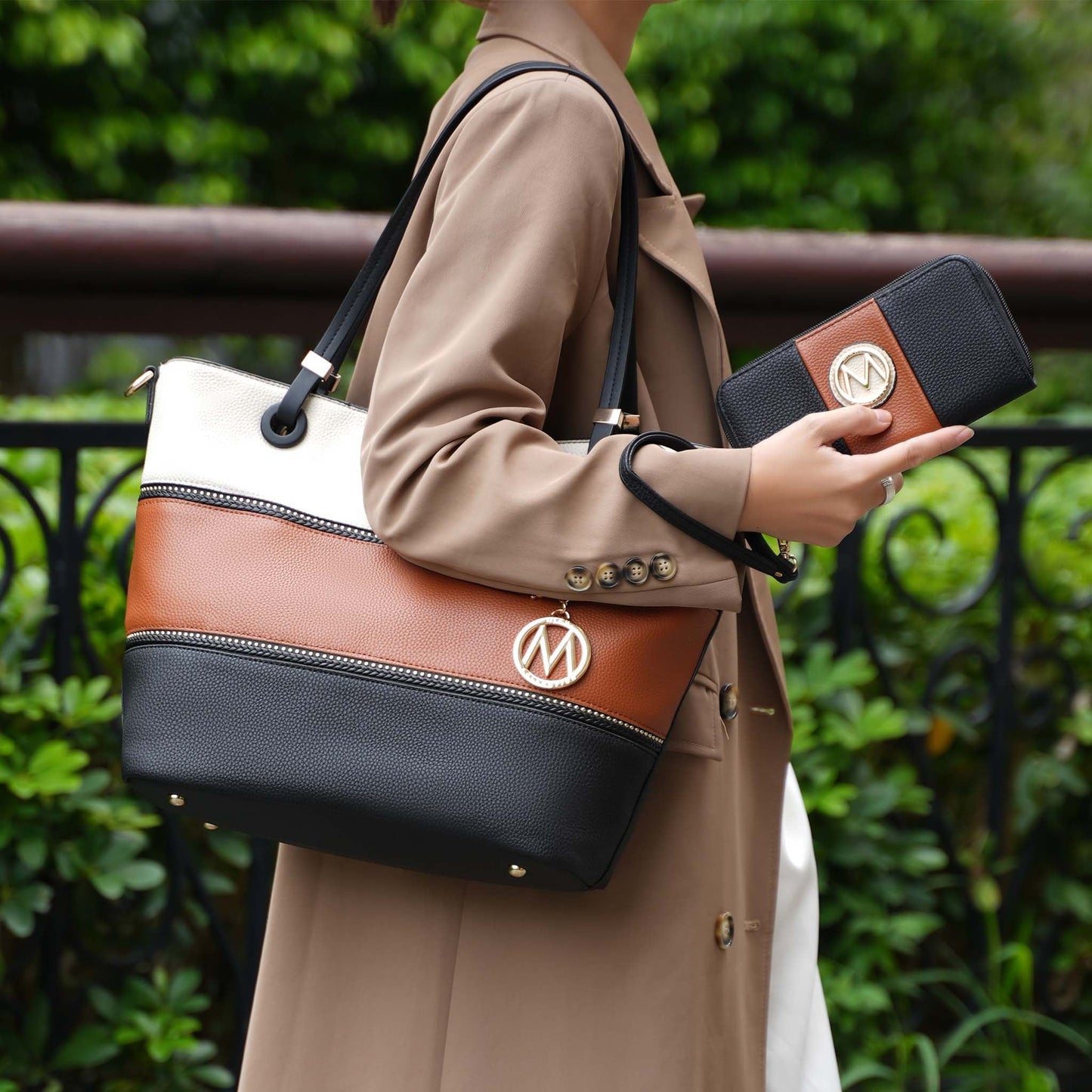 MKF Collection by Mia K. - Vallie Tote Bag and Wallet set