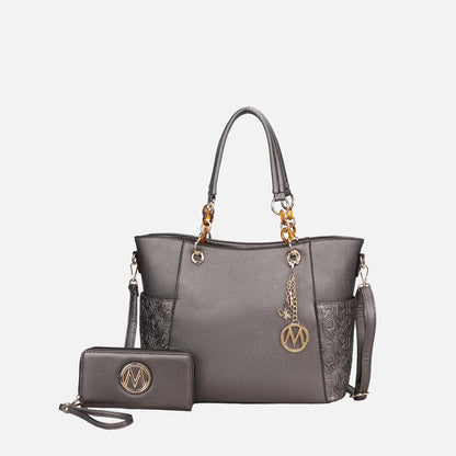 MKF Collection by Mia K. - Merlina Embossed Tote Bag and Set