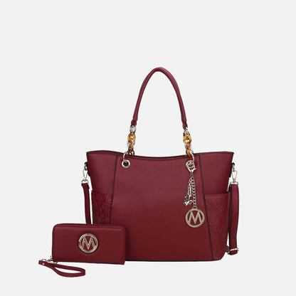 MKF Collection by Mia K. - Merlina Embossed Tote Bag and Set