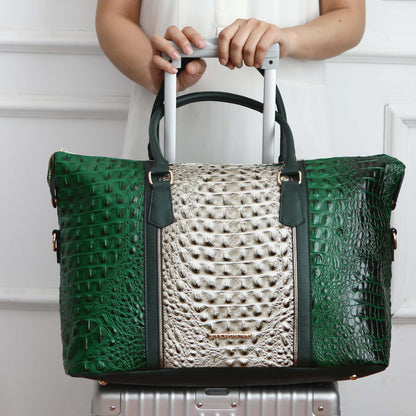 MKF Collection by Mia K. - Raven Croc Embossed Duffel Bag