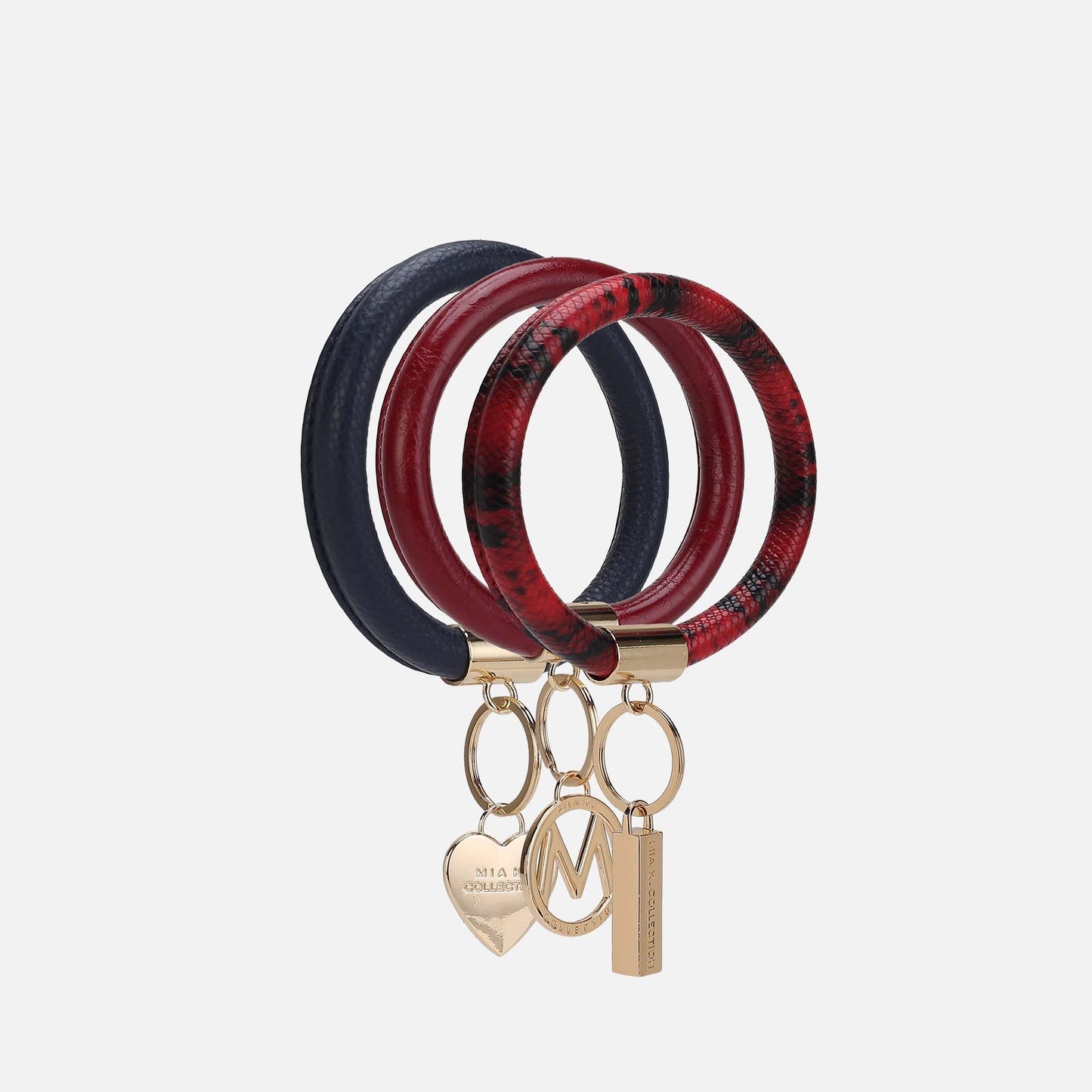 MKF Collection by Mia K. - Jasmine Bangle Bracelet Keyring Set