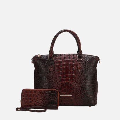 MKF Collection by Mia K. - Liora Croc Embossed Tote Bag and Set