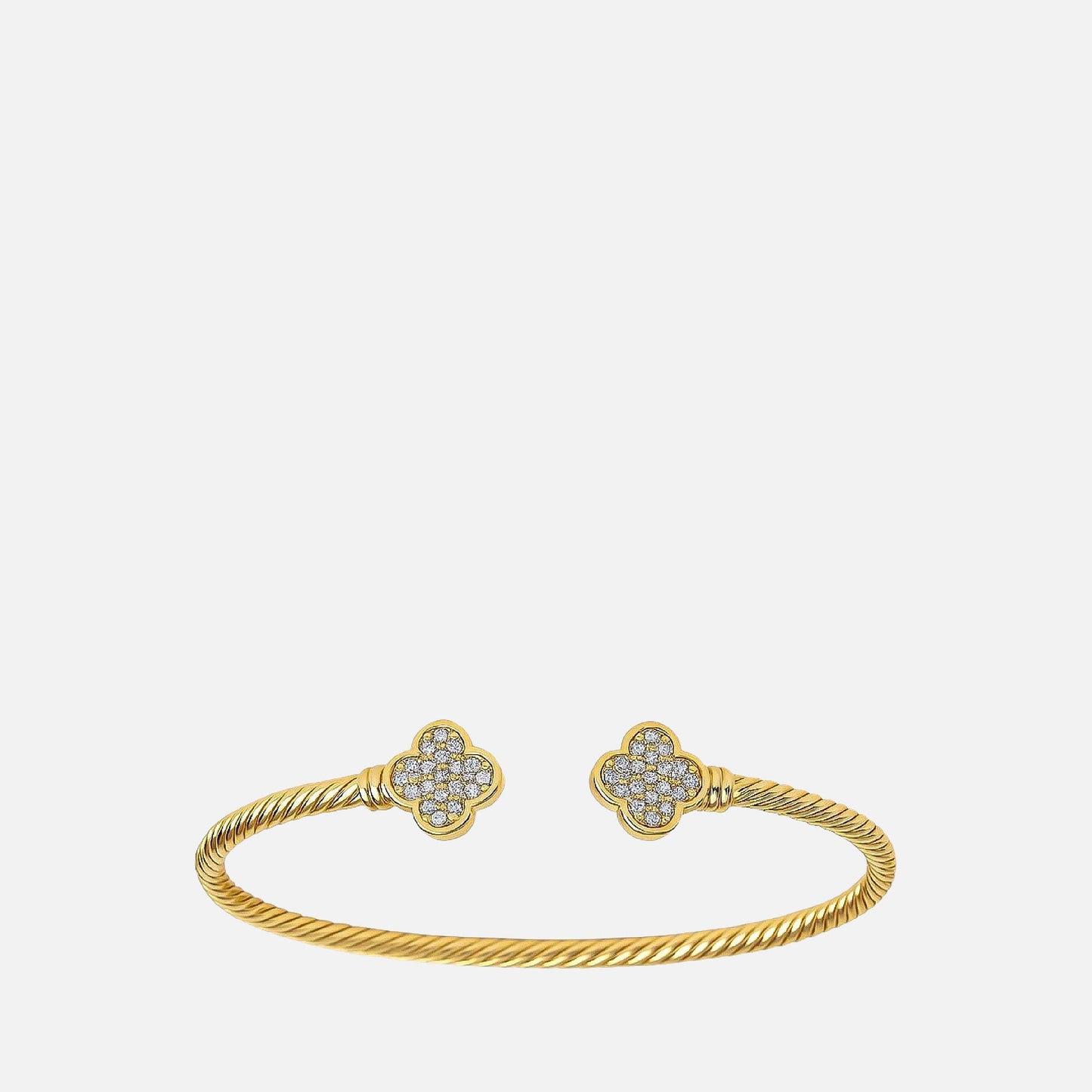 MKF Collection by Mia K. - Pave Clover Cuff