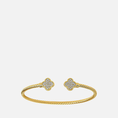 MKF Collection by Mia K. - Pave Clover Cuff