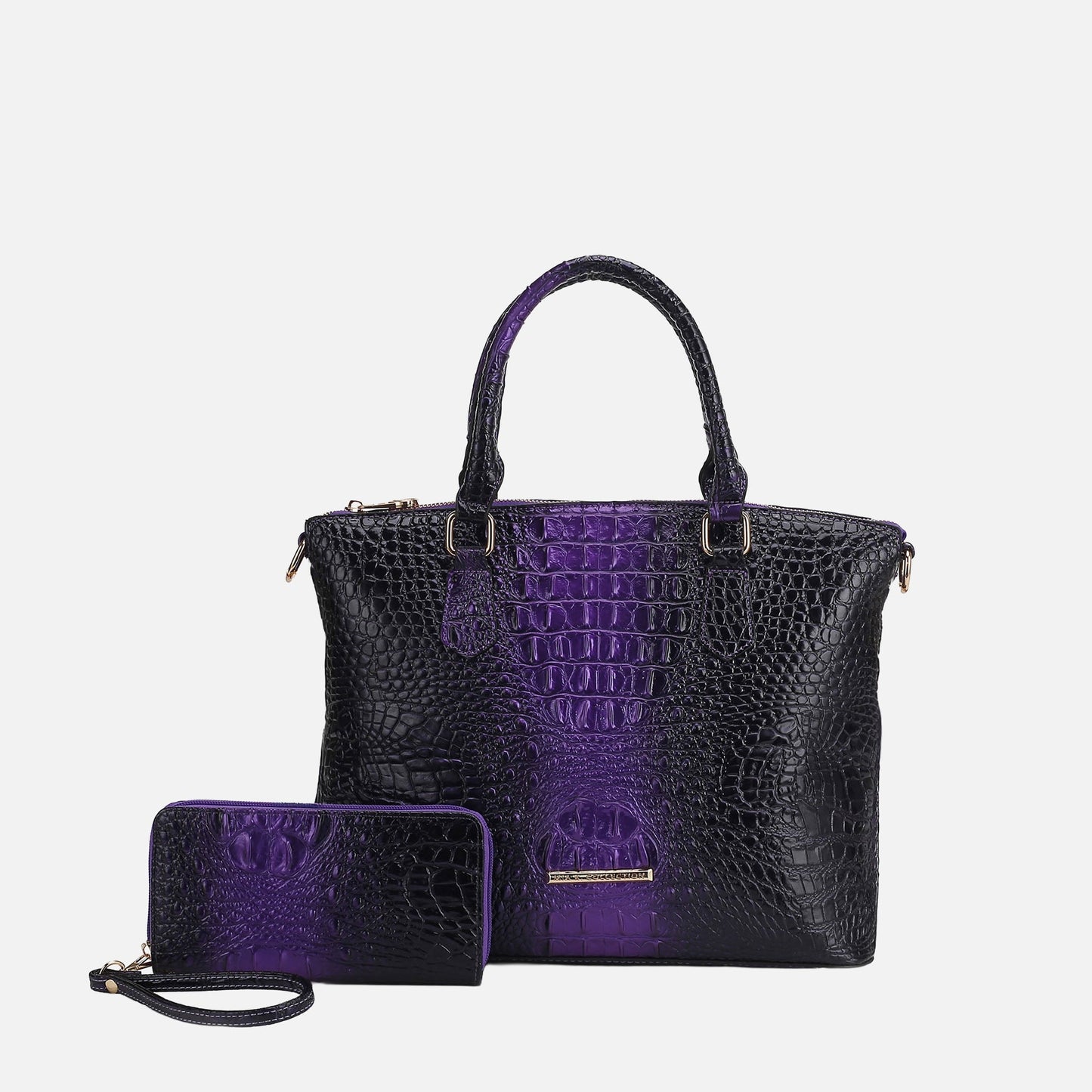 MKF Collection by Mia K. - Liora Croc-Embossed Tote Bag and Set