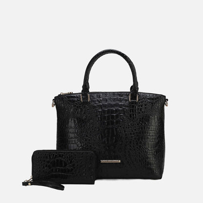 MKF Collection by Mia K. - Liora Croc Embossed Tote Bag and Set