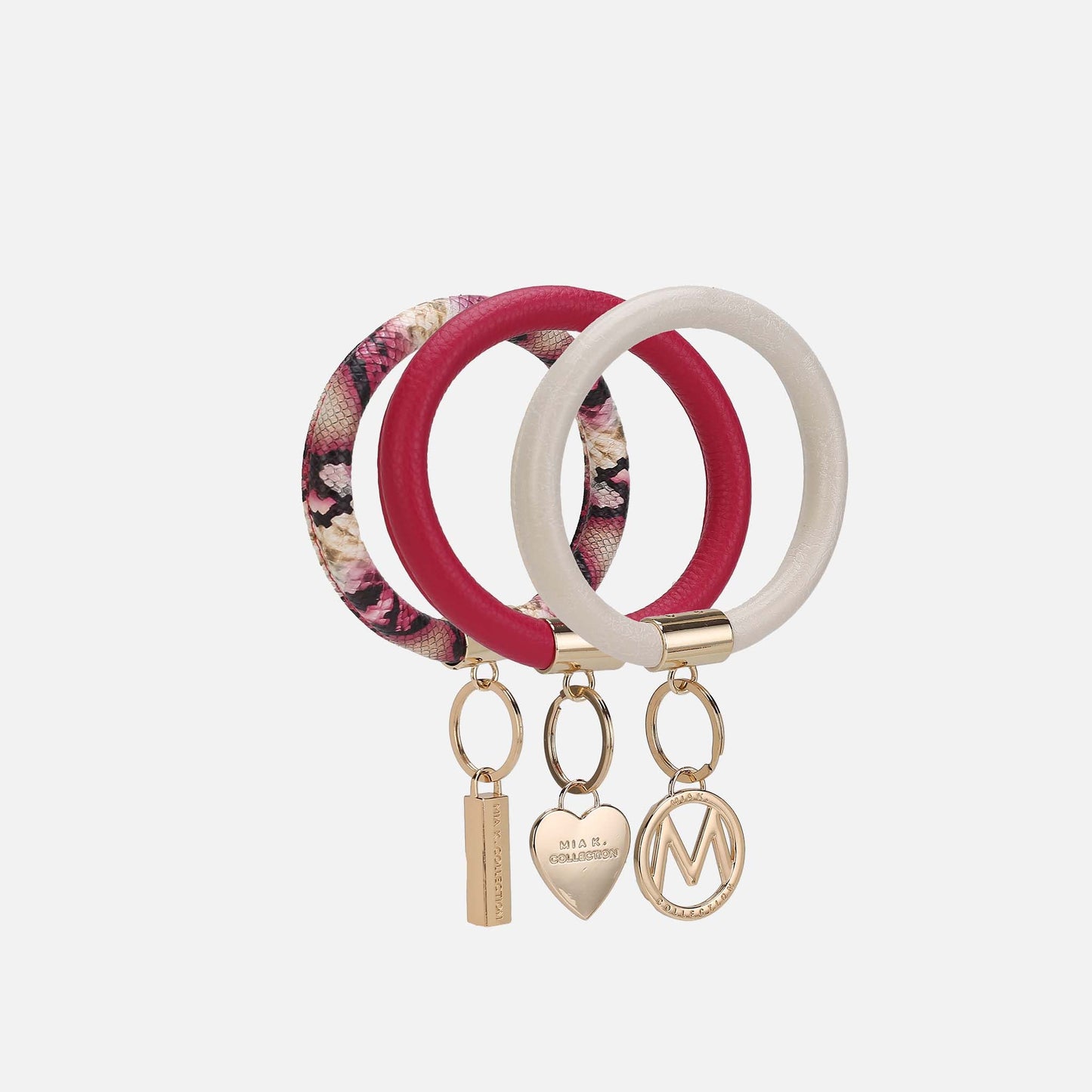 MKF Collection by Mia K. - Jasmine Bangle Bracelet Keyring Set