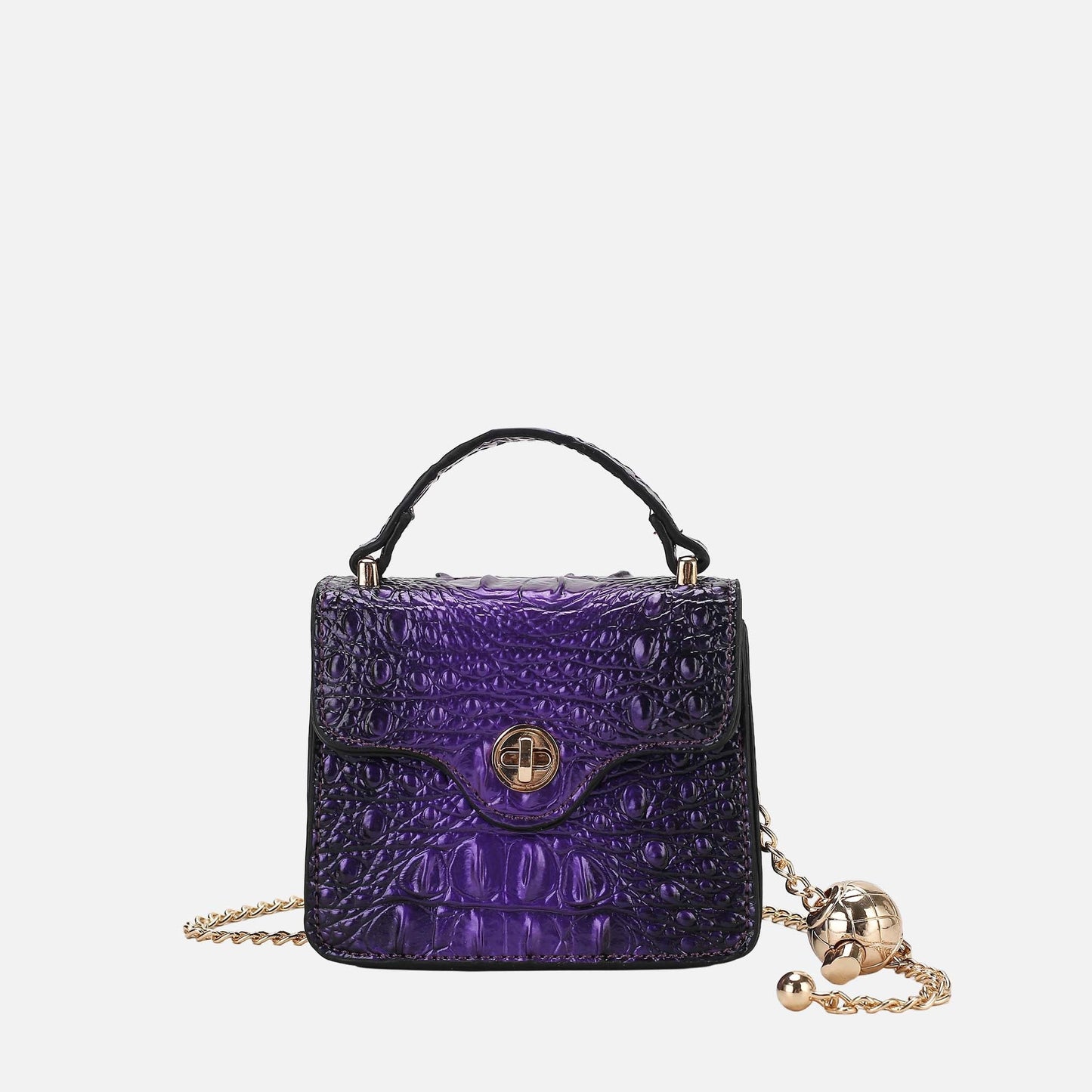 MKF Collection by Mia K. - Luxe Croc-Embossed Mini Satchel
