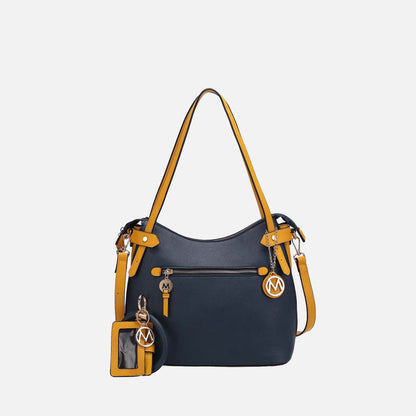 MKF Collection by Mia K. - Jaseli Color-Block Hobo Bag and Cardholder Set