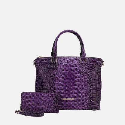 MKF Collection by Mia K. - Liora Croc Embossed Tote Bag and Set