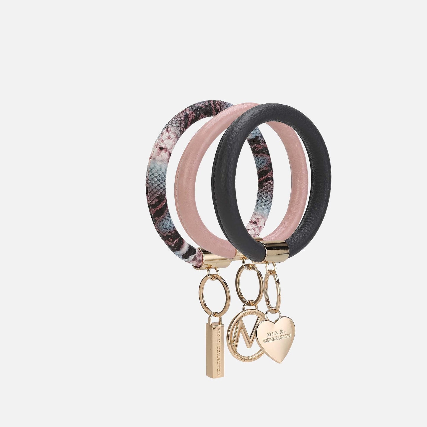 MKF Collection by Mia K. - Jasmine Bangle Bracelet Keyring Set