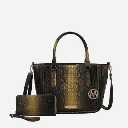 MKF Collection by Mia K. - Bonnie Croc-Embossed Handbag and Set