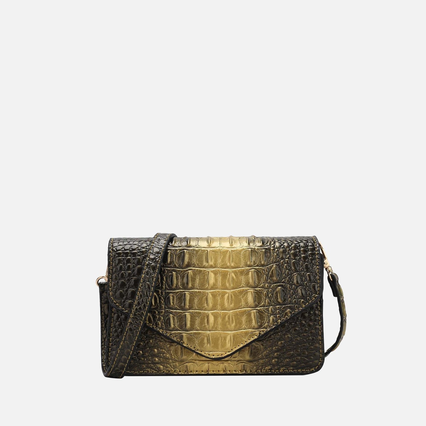 MKF Collection by Mia K. - Vanta Croc-Embossed Saddle Bag