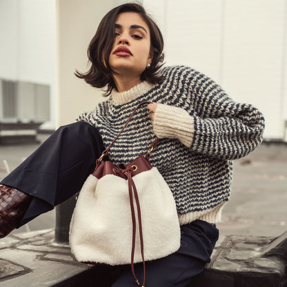 MKF Collection by Mia K. - Saryn Faux Fur Bucket Bag and Set