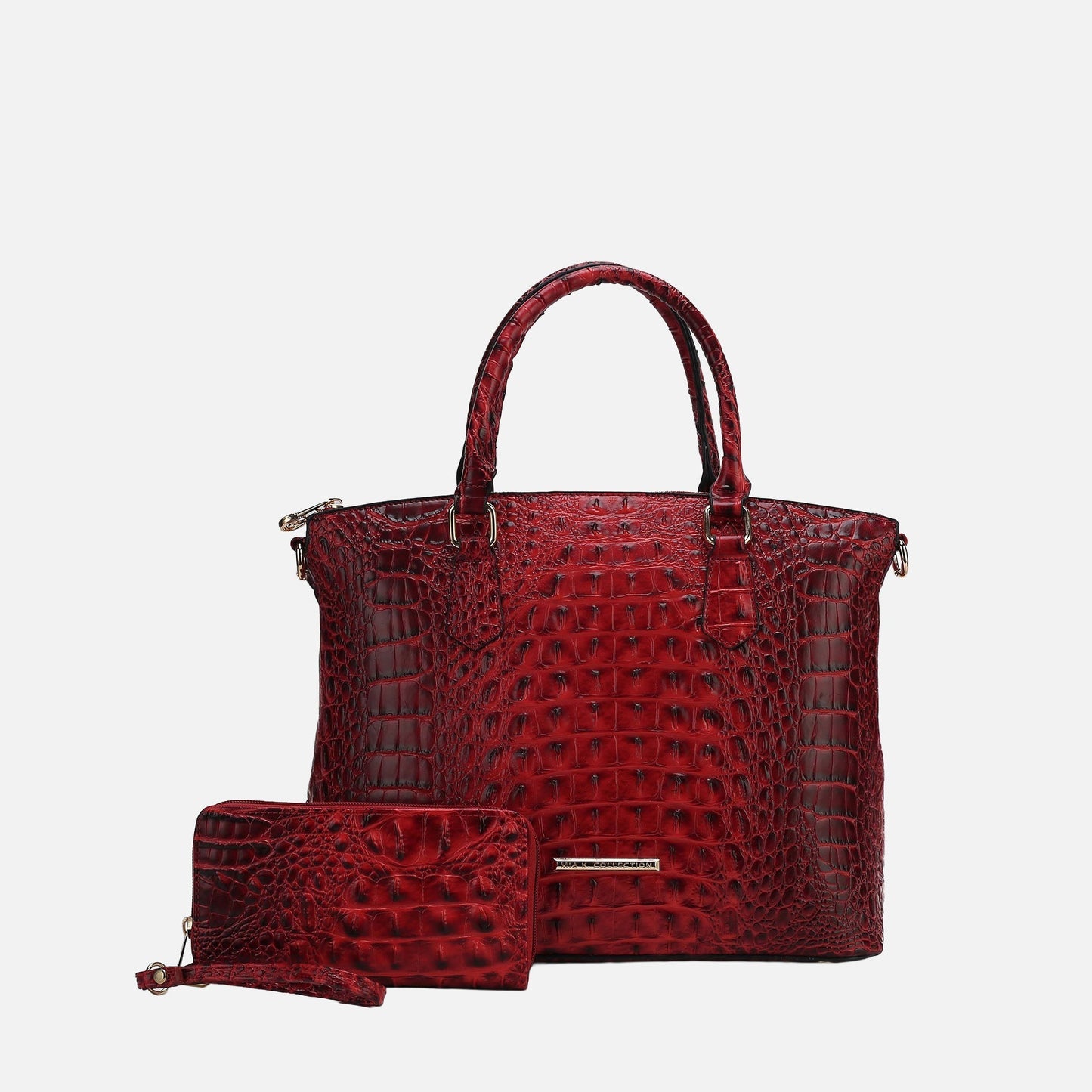 MKF Collection by Mia K. - Liora Croc Embossed Tote Bag and Set