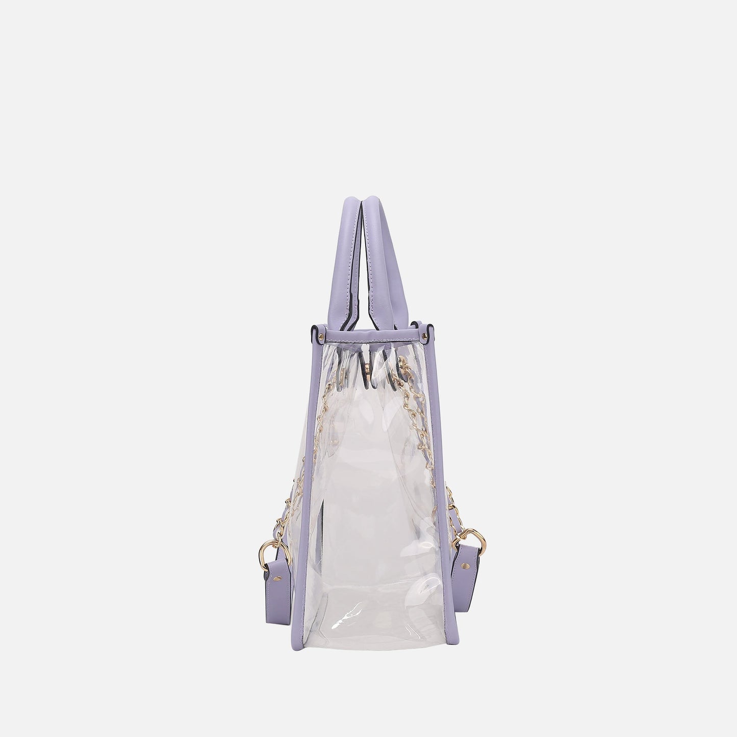 MKF Collection by Mia K. - Diva PVC Tote Bag with Tweed Bucket Bag