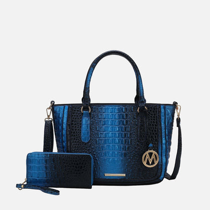MKF Collection by Mia K. - Bonnie Croc-Embossed Handbag and Set