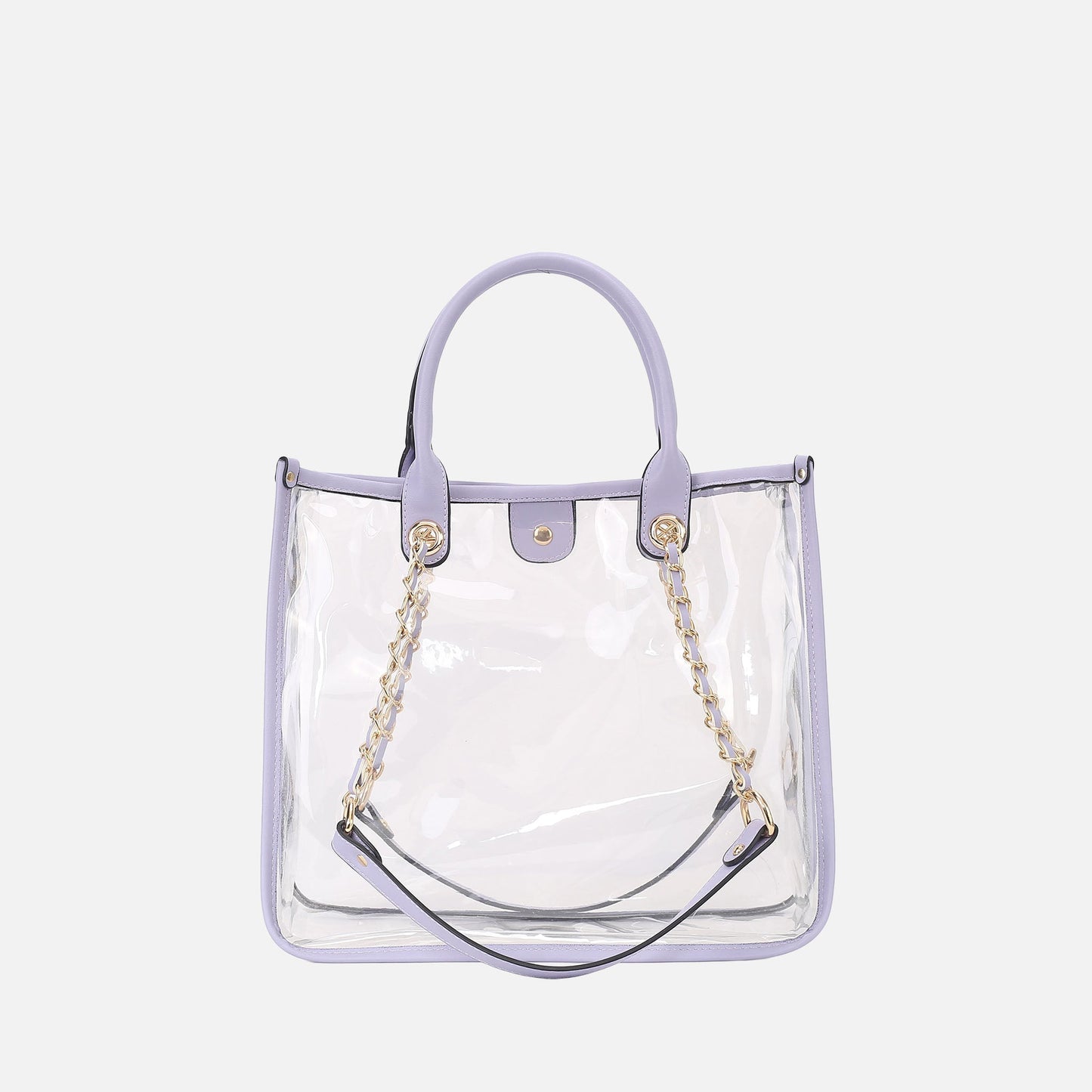 MKF Collection by Mia K. - Diva PVC Tote Bag with Tweed Bucket Bag