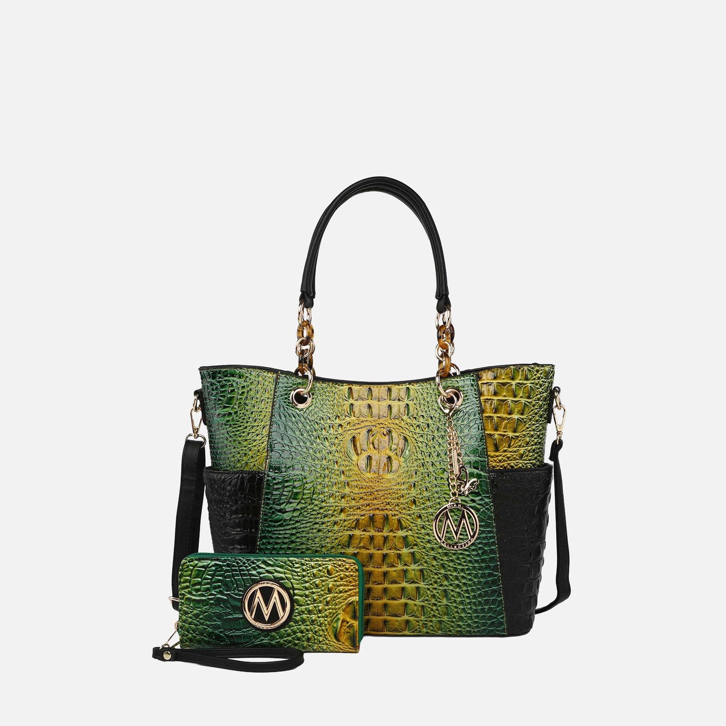 MKF Collection by Mia K. - Bonita Croc Embossed Tote bag and Set