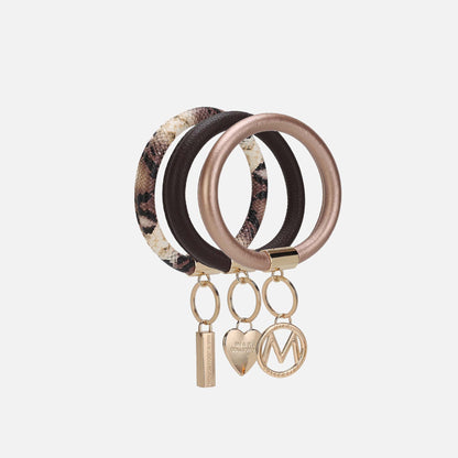 MKF Collection by Mia K. - Jasmine Bangle Bracelet Keyring Set