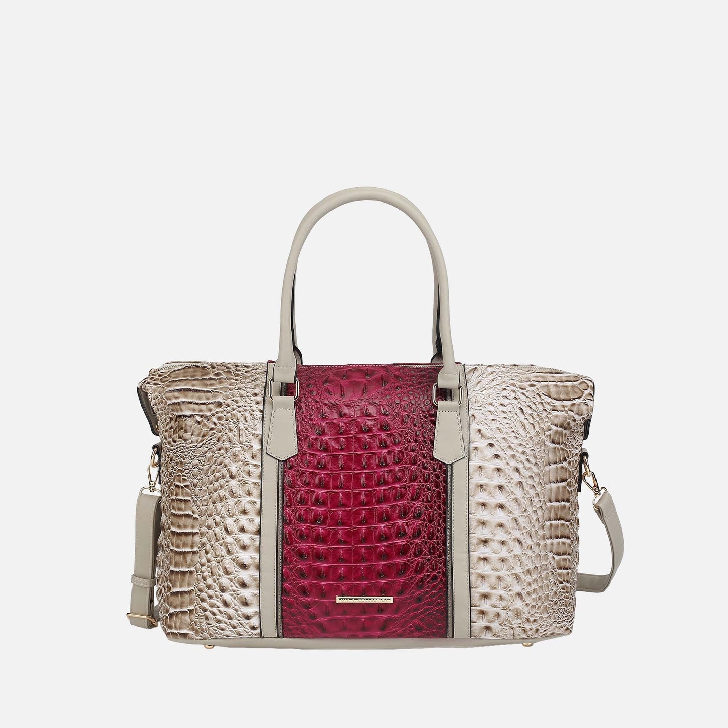 MKF Collection by Mia K. - Raven Croc Embossed Duffel Bag