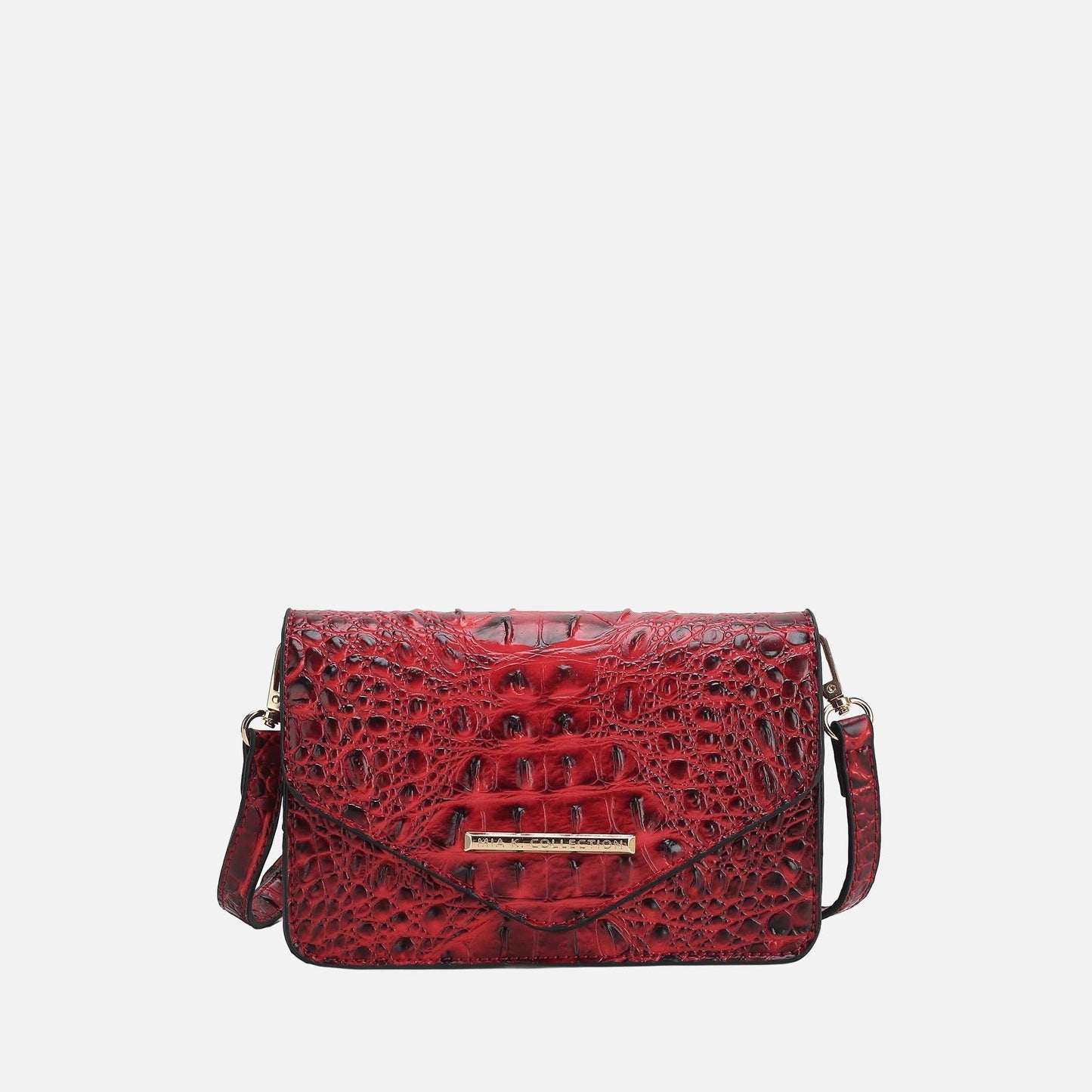 MKF Collection by Mia K. - Vanta Solid Croc Saddle Bag