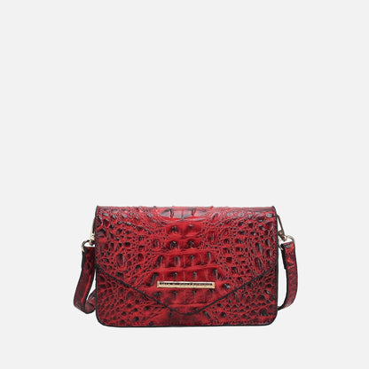 MKF Collection by Mia K. - Vanta Solid Croc Saddle Bag