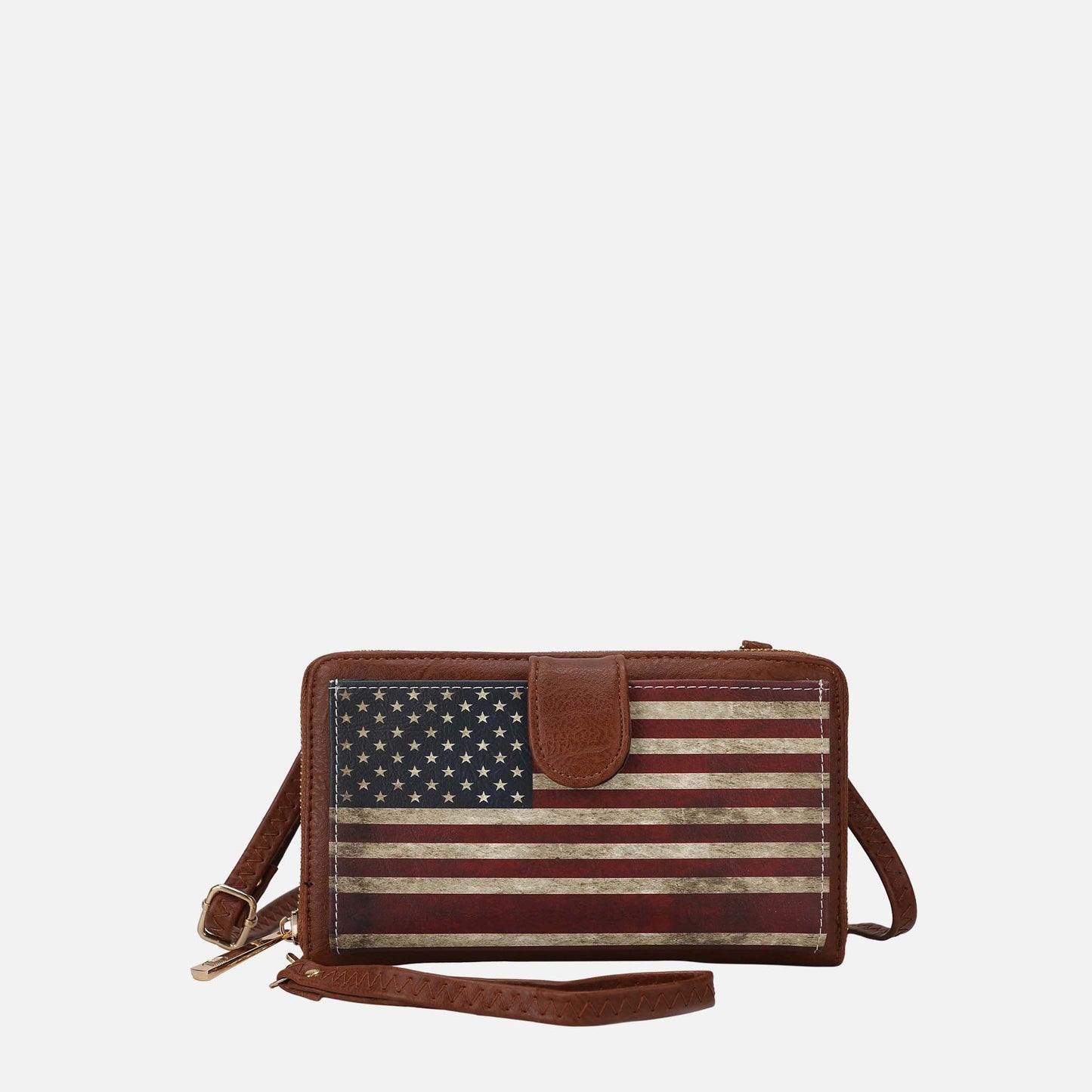MKF Collection by Mia K. - Kiara Printed Flag Phone Crossbody Bag