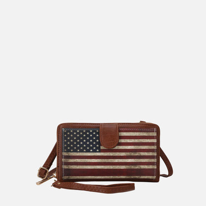 MKF Collection by Mia K. - Kiara Printed Flag Phone Crossbody Bag