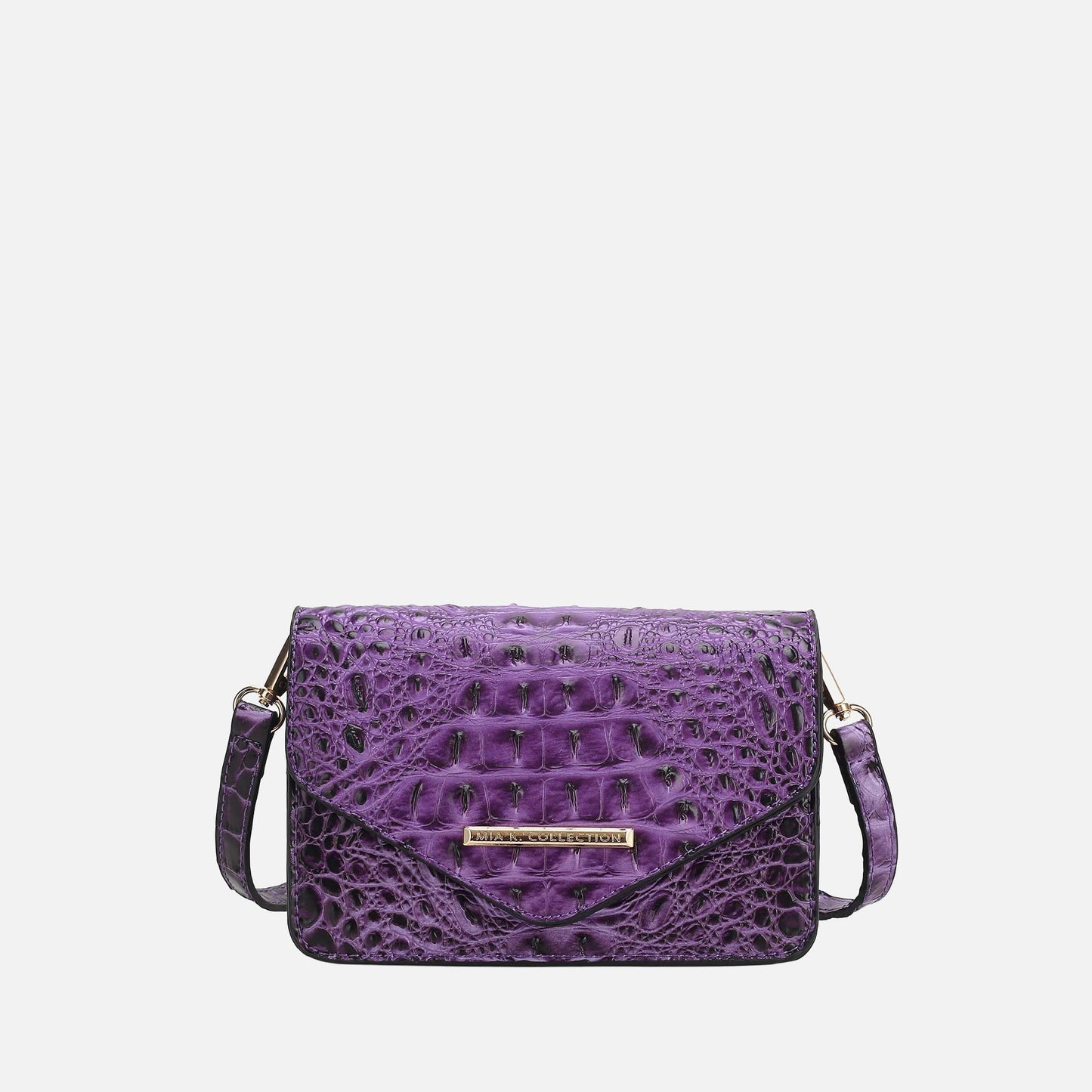 MKF Collection by Mia K. - Vanta Solid Croc Saddle Bag