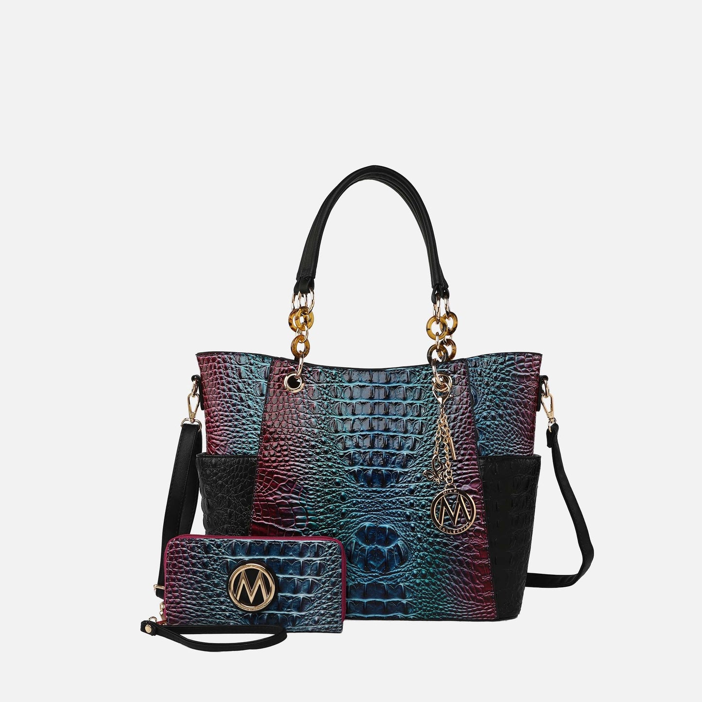 MKF Collection by Mia K. - Bonita Croc Embossed Tote bag and Set