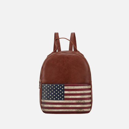 MKF Collection by Mia K. - Briella Flag Print Backpack