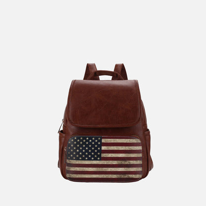 MKF Collection by Mia K. - Regina Printed Flag Backpack
