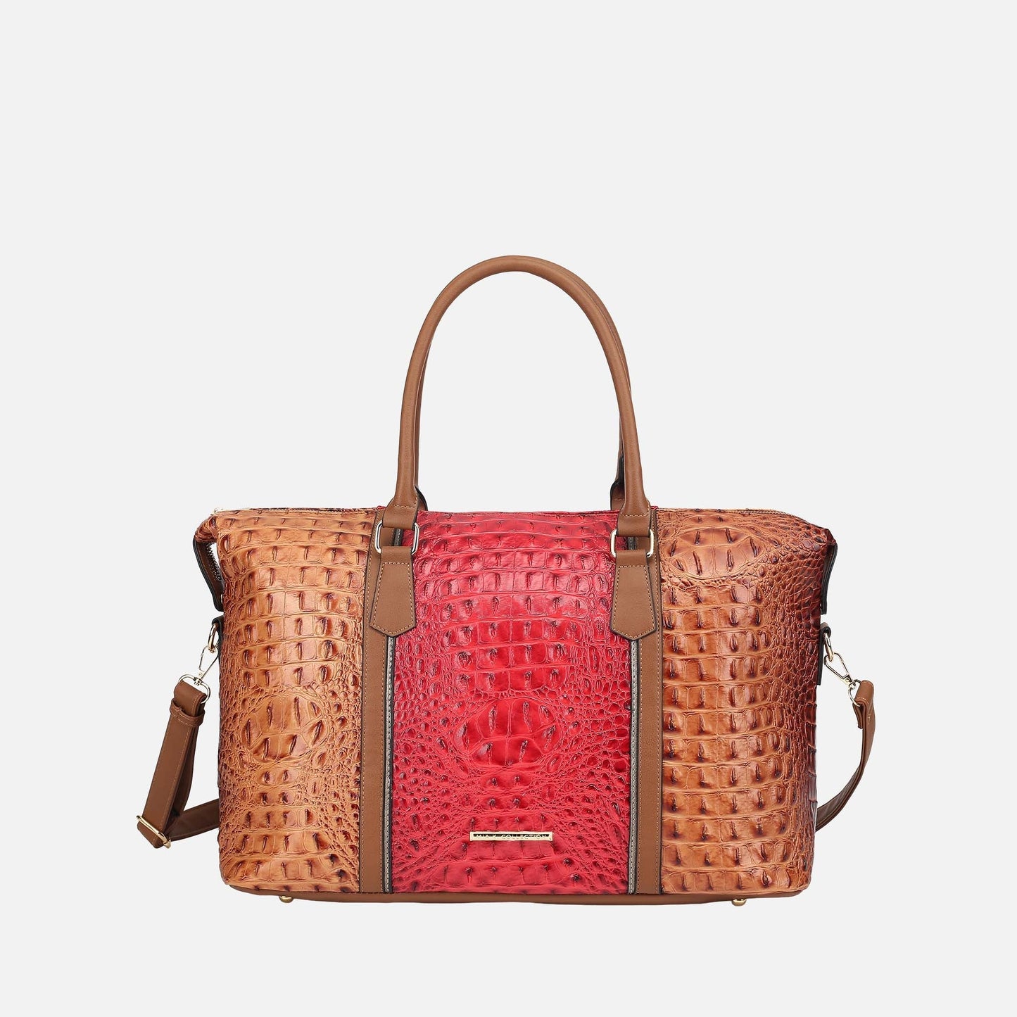 MKF Collection by Mia K. - Raven Croc Embossed Duffel Bag