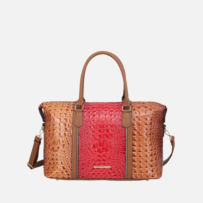 MKF Collection by Mia K. - Raven Croc Embossed Duffel Bag
