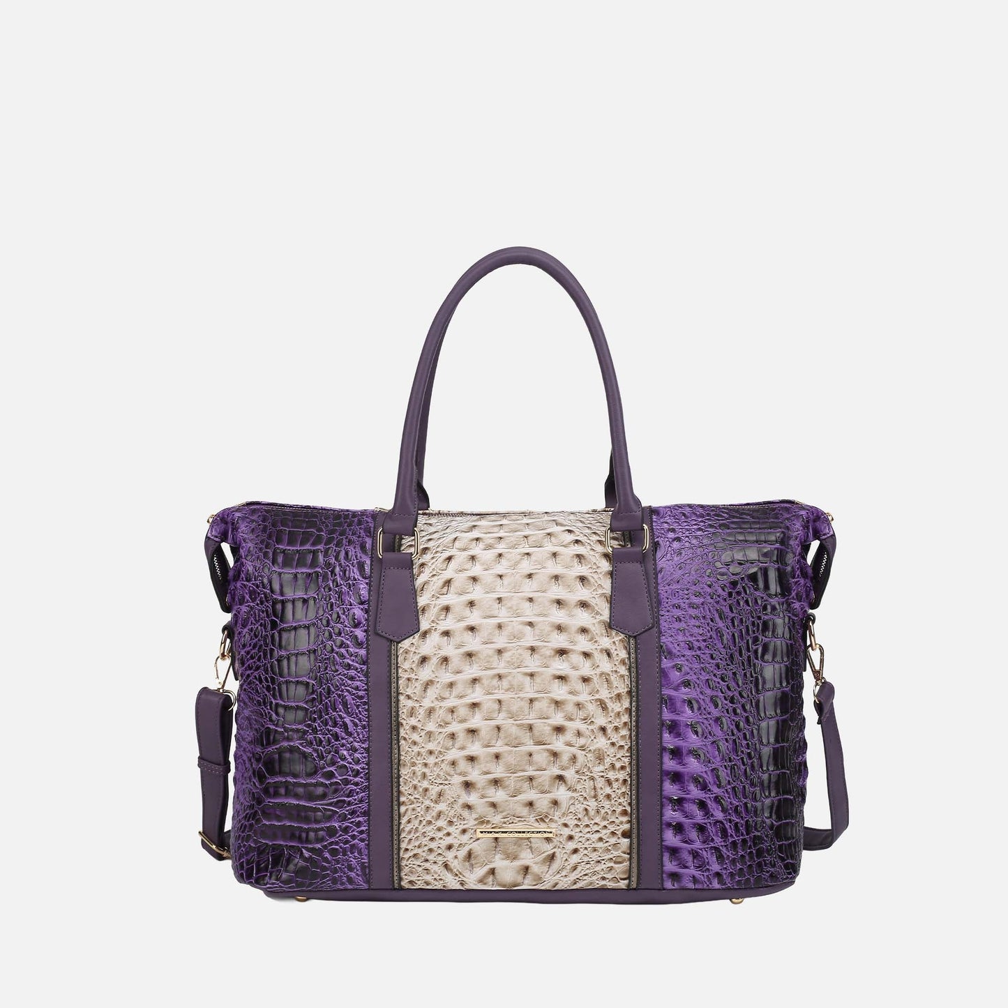MKF Collection by Mia K. - Raven Croc Embossed Duffel Bag