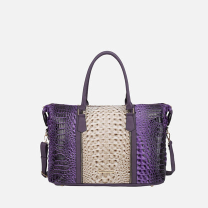 MKF Collection by Mia K. - Raven Croc Embossed Duffel Bag