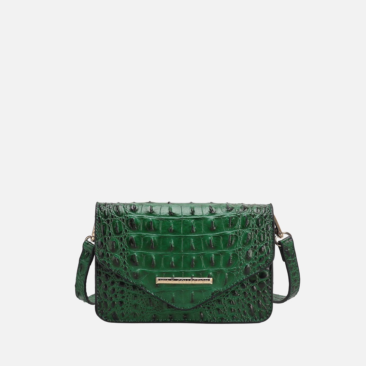 MKF Collection by Mia K. - Vanta Solid Croc Saddle Bag