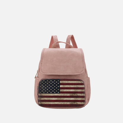 MKF Collection by Mia K. - Regina Printed Flag Backpack