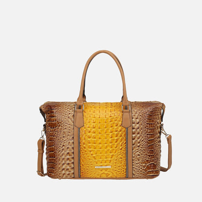 MKF Collection by Mia K. - Raven Croc Embossed Duffel Bag