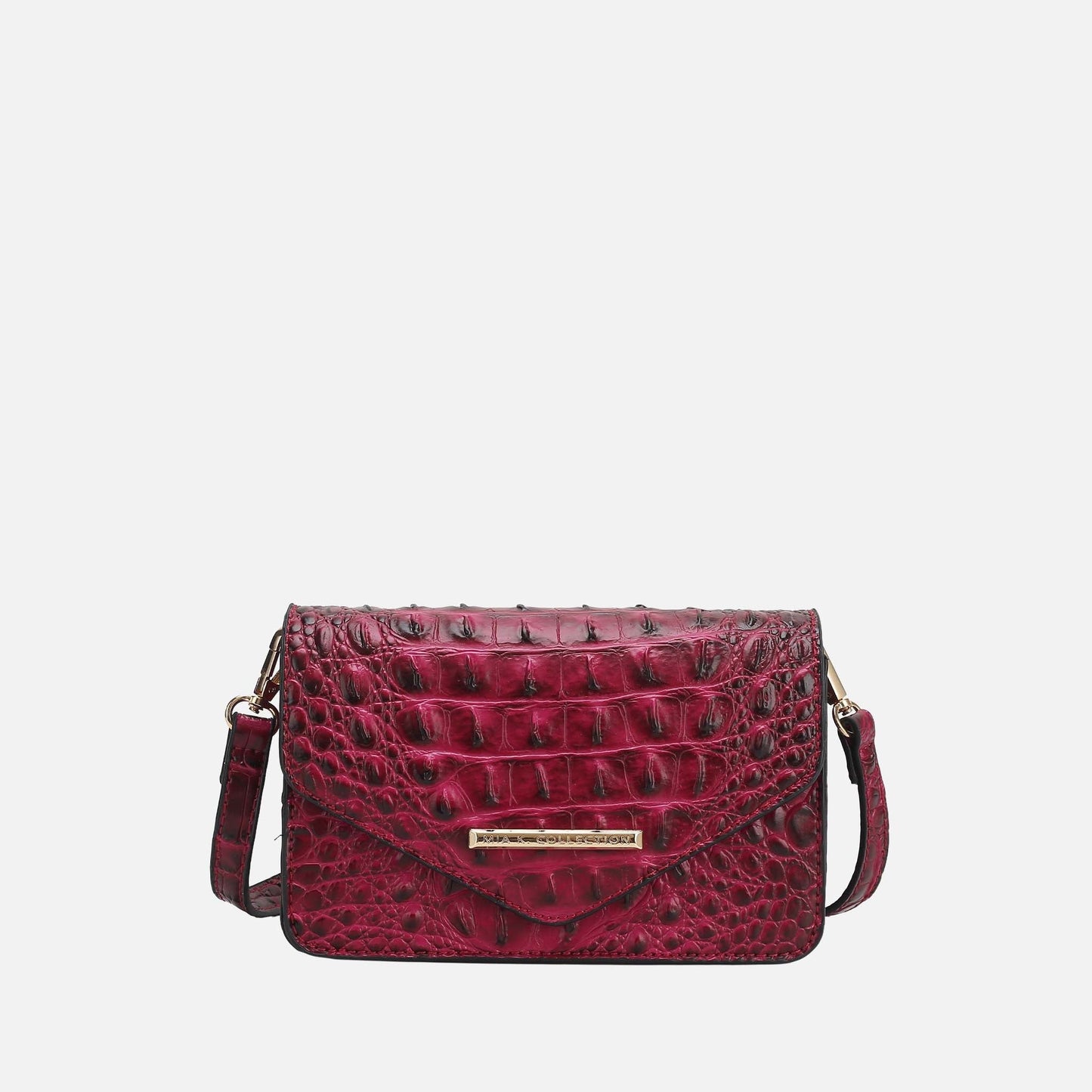 MKF Collection by Mia K. - Vanta Solid Croc Saddle Bag