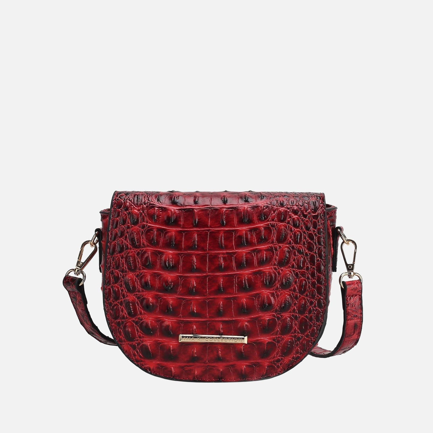 MKF Collection by Mia K. - Amalia Solid Croc Crossbody Bag