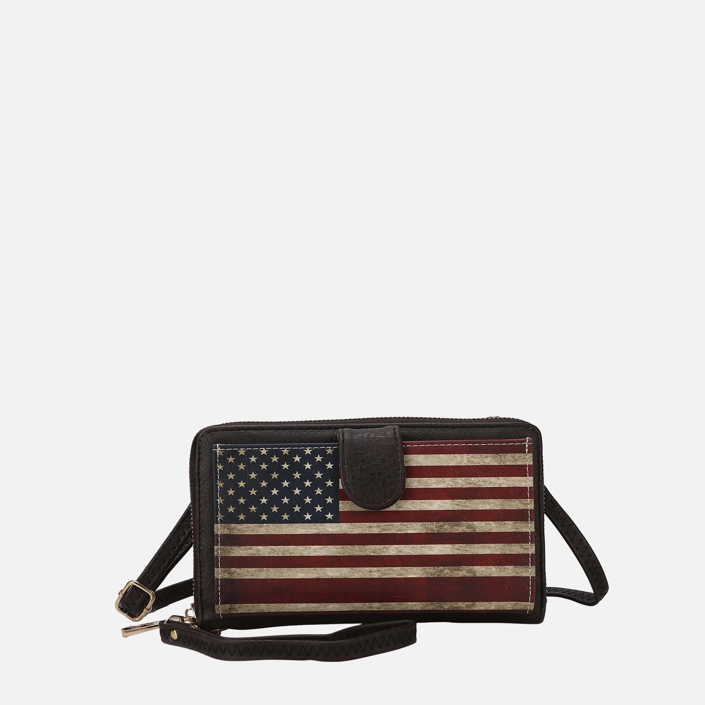 MKF Collection by Mia K. - Kiara Printed Flag Phone Crossbody Bag