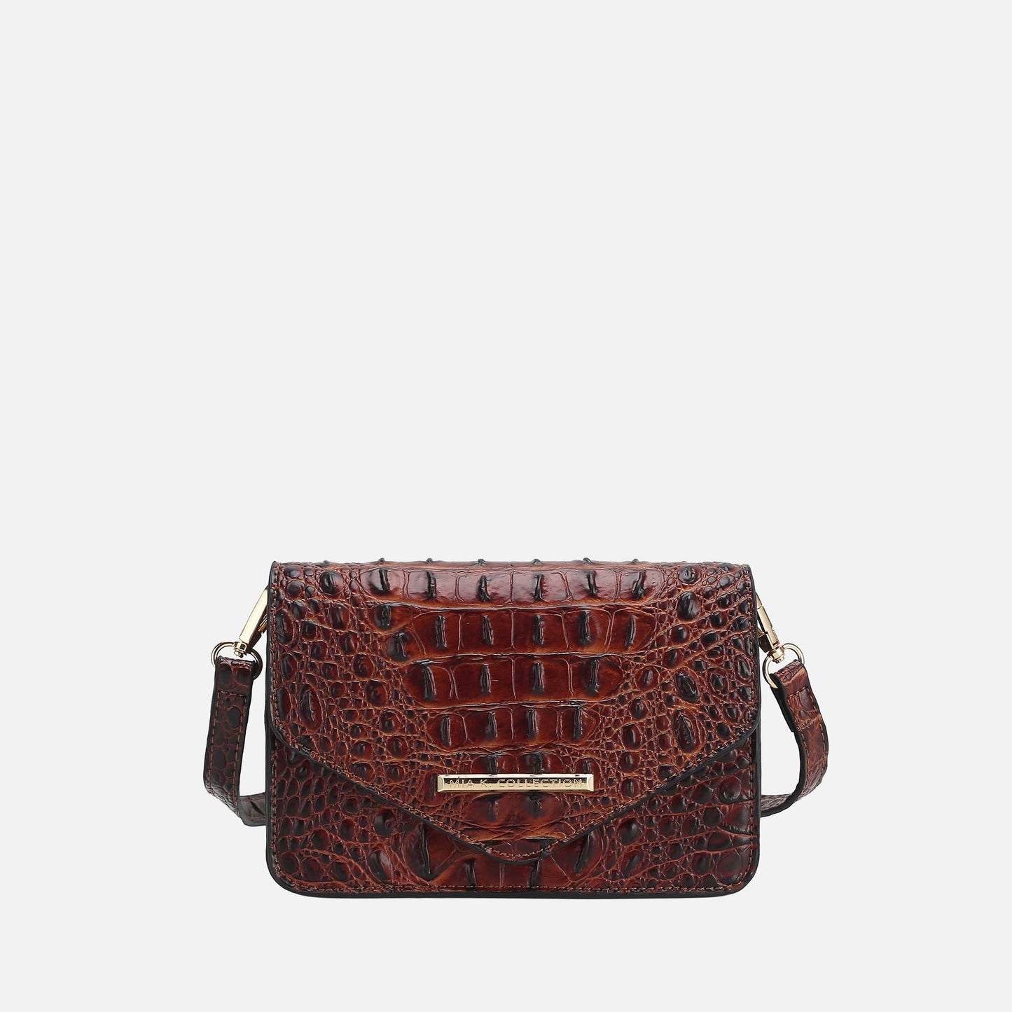 MKF Collection by Mia K. - Vanta Solid Croc Saddle Bag