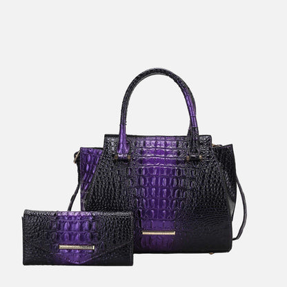 MKF Collection by Mia K. - Bently Croc-Embossed Tote and Set