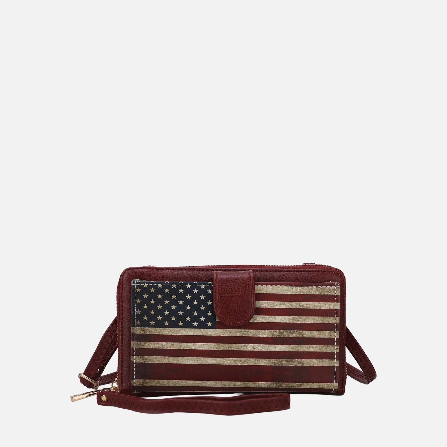 MKF Collection by Mia K. - Kiara Printed Flag Phone Crossbody Bag