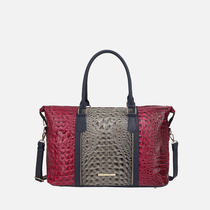 MKF Collection by Mia K. - Raven Croc Embossed Duffel Bag